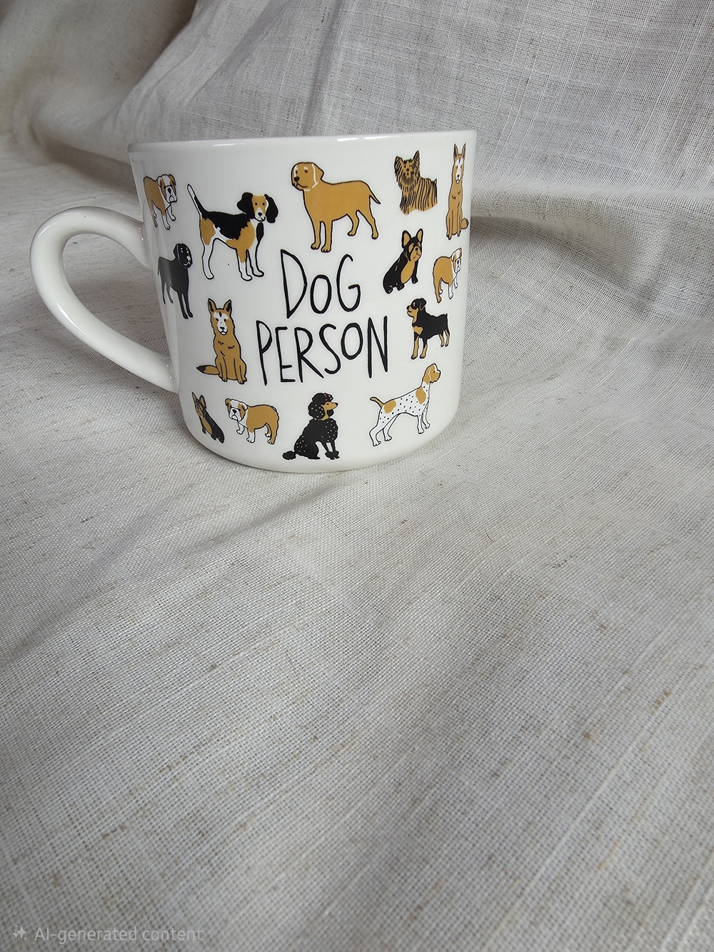 Opalhouse White Mug with Multicolor Dog Illustrations